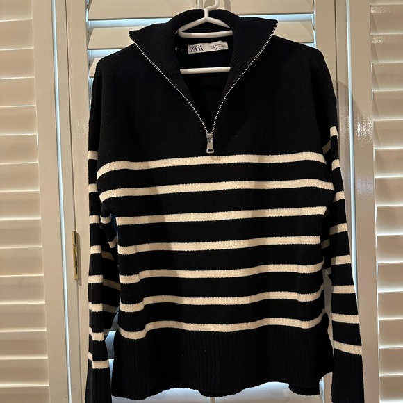 Zara Striped Sweater with Zip - Picture 7 of 14